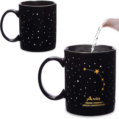 Okuna Outpost Aries Color Changing Mug, Zodiac Astrology Sign Cup (11 oz)