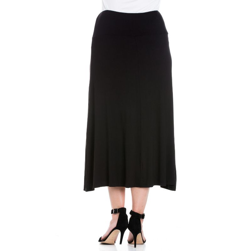 24seven Comfort Apparel Women's Elastic Waist Maxi Skirt, 3 of 5