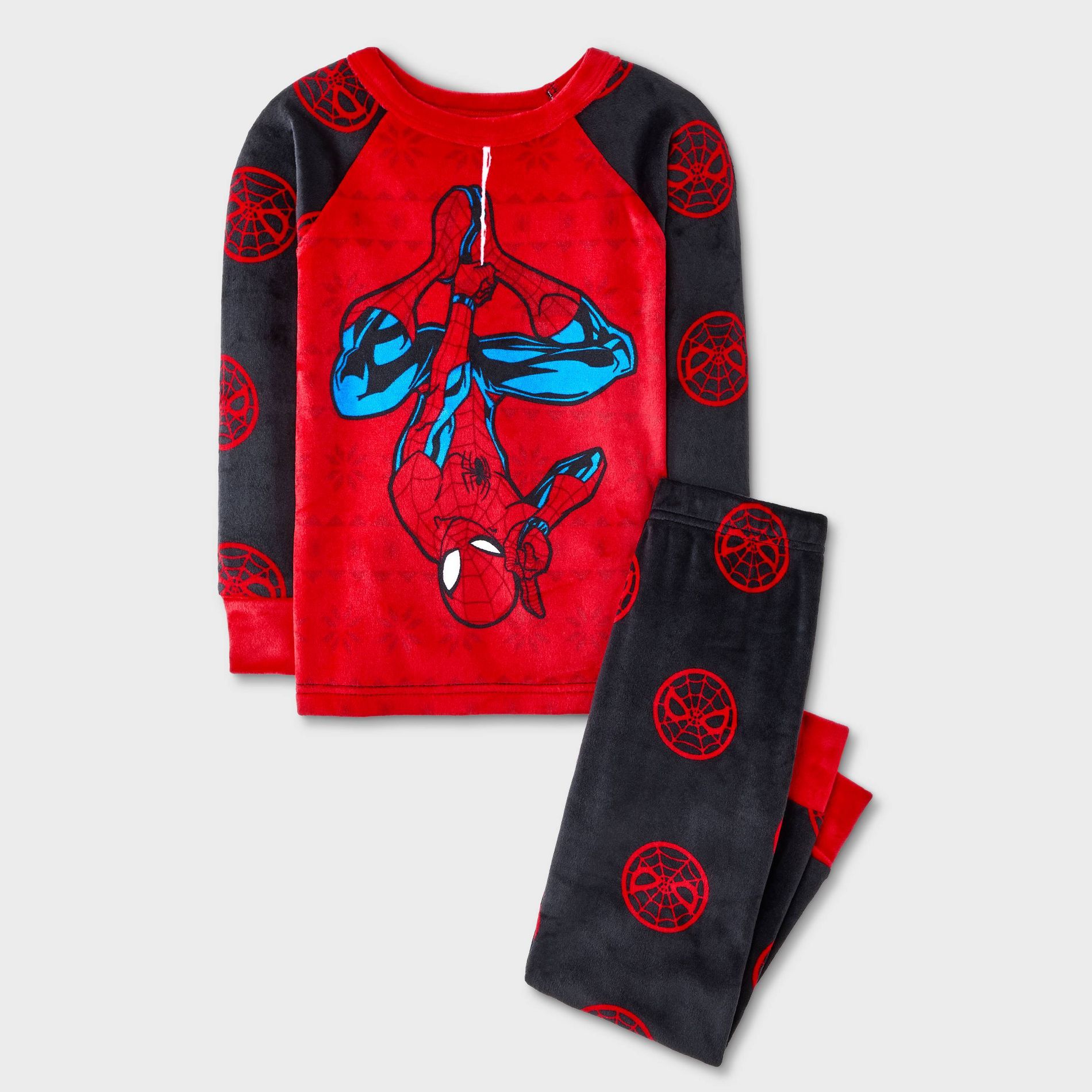 Toddler Boys' Holiday 2pc Spider-Man Snuggly Soft Snug Fit Pajama Set - Red