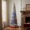 HomeRoots 7' Blue And White Pre Lit Slender Flocked Fir Christmas Tree - 2 of 4
