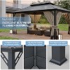 ALAULM Wall Mount Gazebo Outdoor Pergola, Hardtop Lean to Gazebo Canopy Awnings with Sloped Roof and Sturdy Steel Frame, for Patio, Deck, Backyard - 3 of 4