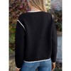 Long Sleeve Crewneck Button Down Womens Sweaters Spring Open Front Chunky Cardigan Sweaters for Women - 3 of 4