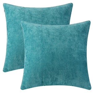 Unique Bargains Chenille Throw Solid Color Couch Sofa Home Decoration Pillow Covers 2 Pcs - 1 of 4