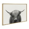 Kate and Laurel Sylvie Hey Dude Highland Cow Framed Linen Canvas by The Creative Bunch Studio, 23x33, Bright Gold - 2 of 4