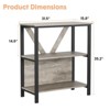 3-Tier Bookshelf with LED Lights, Metal Frame Bookcase with Open Shelves, Small Low Book Shelf - 2 of 4