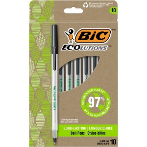 BiC 10pk ECOlutions Ballpoint Pens Black Ink - 1 of 4