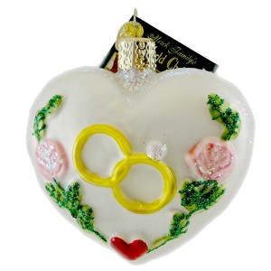Old World Christmas 3.0 Inch Wedding Heart Marriage Love Vows Tree Ornaments - 1 of 3