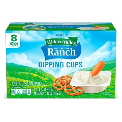 Hidden Valley Original Ranch Salad Dressing To Go Cups - 1.5fl oz/8pk