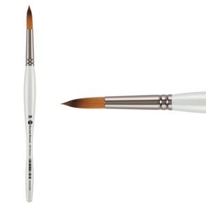 Borciani e Bonazzi UNICO Fiamatto Synthetic Series 820 Paint Brush, Round Size 18 - For Acrylic and Watercolor Painting - Ergonomic Handle, - 1 of 4