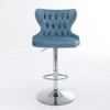 Modern rotating bar stool, PU leather cushioned bar stool, adjustable back height of 25-33 inches, suitable for home bar kitchen island - 4 of 4
