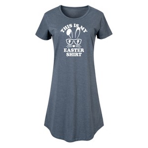 Women's - Instant Message - This Is My Easter Shirt Graphic T-shirt Dress - 1 of 4