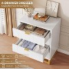 4 Drawers Dresser, Dresser for Bedroom, Wood Chest of Drawers, Modern Dressers with Gold Metal Handles for Living Room, Hallway, Entryway - 4 of 4