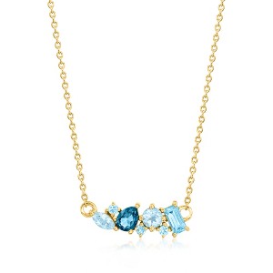 Pure Collection by Ross-Simons 0.45 ct. t.w. Tonal Blue Topaz Necklace in 14kt Yellow Gold Size 16 - 1 of 3