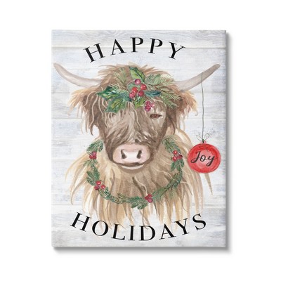 Stupell Industries Farmhouse Holiday Cow, 30'' X 40'' : Target