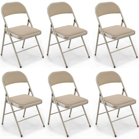 SKONYON 6 Pack Steel Indoor Folding Chair, Beige - image 1 of 4