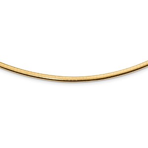 Black Bow Jewelry 3mm Sterling Silver & 14k Gold Plated Omega Chain Necklace, Adjustable - 1 of 4