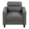 miBasics Depthcalm Transitional Upholstered Armchair Gray: Durable Polyester, Wood Legs, Foam Fill - 4 of 4