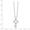 Black Bow Jewelry Diamond Key Necklace in Rhodium and Gold tone Plated Silver, 18-20 In - 2 of 4