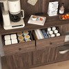 71" Tall Kitchen Pantry Cabinet - Large Capacity Display with Reeded Glass Doors, Microwave Stand, Baker's Rack Storage - 2 of 4