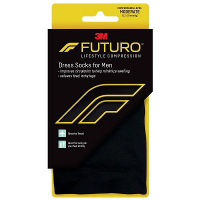 FUTURO Men&#39;s Dress Socks - Black - Large