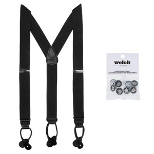 CTM Men's Elastic Button End Dress Suspender with Bachelor Buttons - 1 of 4