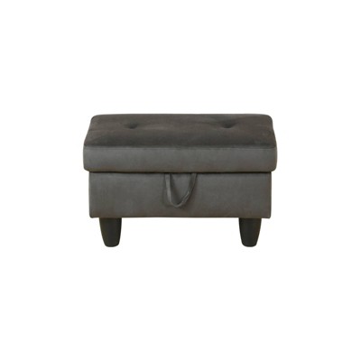 DOMETOUR Flannel Upholstered Ottoman-Soft Fabric Living Room Footrest or Accent Stool