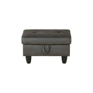 DOMETOUR Flannel Upholstered Ottoman-Soft Fabric Living Room Footrest or Accent Stool - 1 of 4