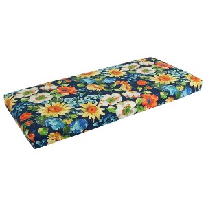 Blazing Needles, 42-inch by 19-inch Patterned Outdoor Spun Polyester Loveseat Cushion - 1 of 3