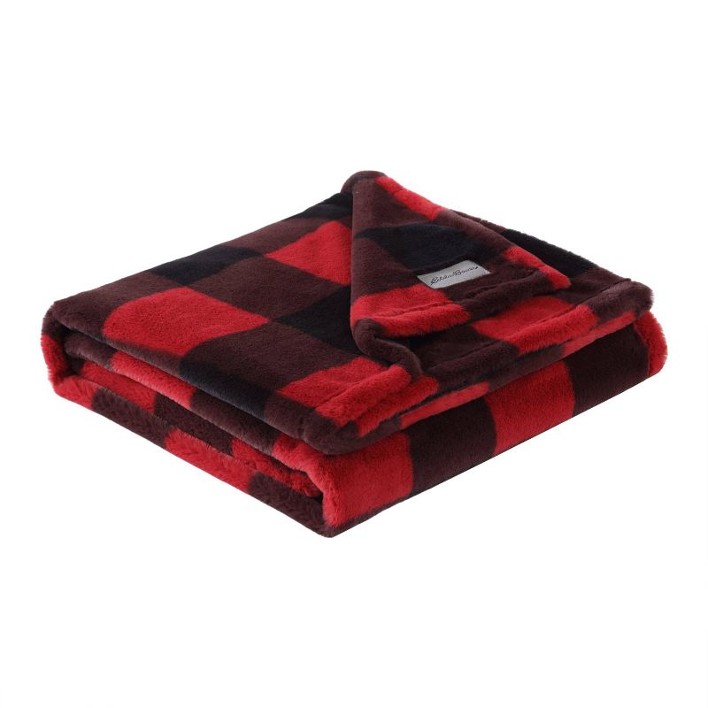 20&#34;x20&#34; Oversize Cabin Plaid Square Throw Pillow with 50&#34;x60&#34; Cabin Plaid Throw Blanket Set Red/Black - Eddie Bauer, 5 of 9