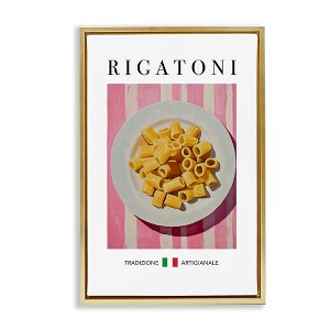 Stupell Industries Traditional Rigatoni Pasta Black Framed Floater Canvas Wall Art - 1 of 4