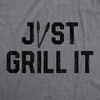 Mens Just Grill It T Shirt Funny Summer Cookout Grilling Tongs Text Tee For Guys - Crazy Dog Men's T Shirt - 2 of 4