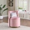 Velvet 360° Swivel Accent Chair with Storage Function, Velvet Curved Chair with Gold Metal Base for Living Room Bedroom Nursery Room - 2 of 4