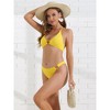 INSPIRE CHIC Women's Ribbed Textured Halter Bikini Set Cute Heart Ring Triangle Bottoms Swimwear Bathing Suits 2 Pieces - 4 of 4