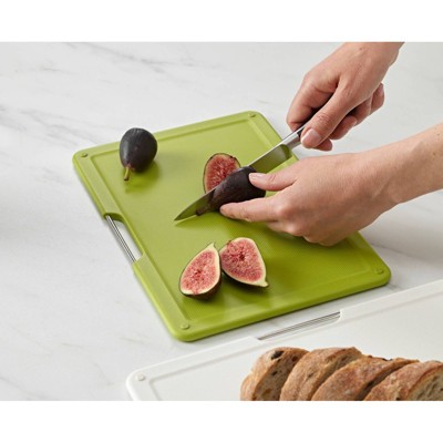 Slim White Plastic 3-Piece Under-Shelf Cutting Board Set