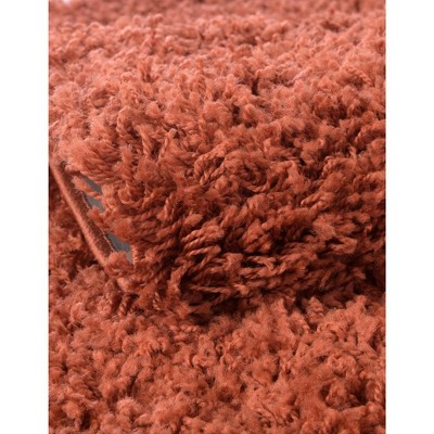 Kid-Friendly Reversible Shag Area Rug in Vibrant Red and Orange