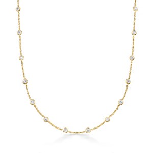 Ross-Simons 4.50 ct. t.w. CZ Station Necklace in 18kt Yellow Gold Over Sterling - 1 of 4
