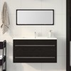 vidaXL Sink Cabinet with Mirror Black Oak 90x45x1.5 cm Engineered Wood - 4 of 4