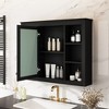 Chic Crate-Tall Bathroom Storage Cabinet – Freestanding Cabinet w/ 2 Different-Size Drawers & Adj. Shelf | MDF Painted Finish | White - 4 of 4