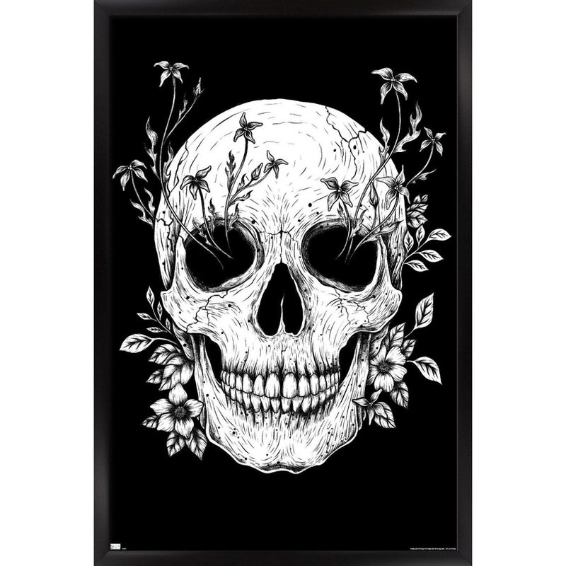Trends International Episodic Drawing - Floral Skull Framed Wall Poster Prints, 1 of 7