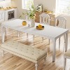 Okak Farmhouse Wood Large Collaborative Desk Rectangle Dining Table,Long Modern Kitchen Dinner Table for Dining Room,Breakfast Nook - 2 of 4