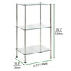 mDesign Metal/Glass Tiered Storage Tower with Open Glass Shelves - 2 of 4
