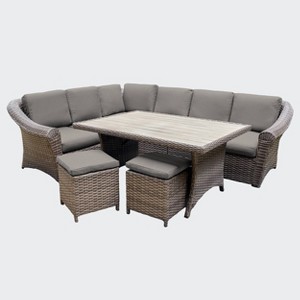 Leisure Made Walton 7pc Wicker Sectional in Gray Fabric - 1 of 4