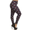 Slickblue Plus Size Plaid Knit Leggings, High Waist with Elastic Waist Detail, Graphic Print, One Size, Multicolor - 2 of 4