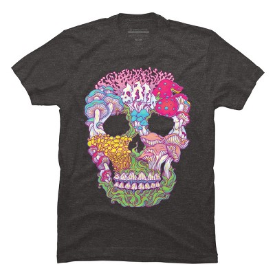 Men's Design By Humans mushrooms scull By ircadelik T-Shirt