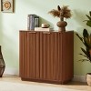 Modern Accent Storage Cabinet with Curved Wave & Adjustable Shelf, Sideboard Buffet  Cabinet for Dining Room, Living Room, or Entryway-Tanpinhause - 2 of 4