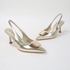 Berness Women's Capri Glossy Slingback Heels with Metal Accent - 2 of 4