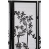 Gulches 3 Piece Set of 72 Inch Black - Rimmed Partitions and Room Dividers Boasting Bamboo Motifs - 4 of 4