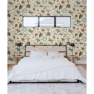 Alabaster Floral Peel and Stick Vinyl Wallpaper Roll