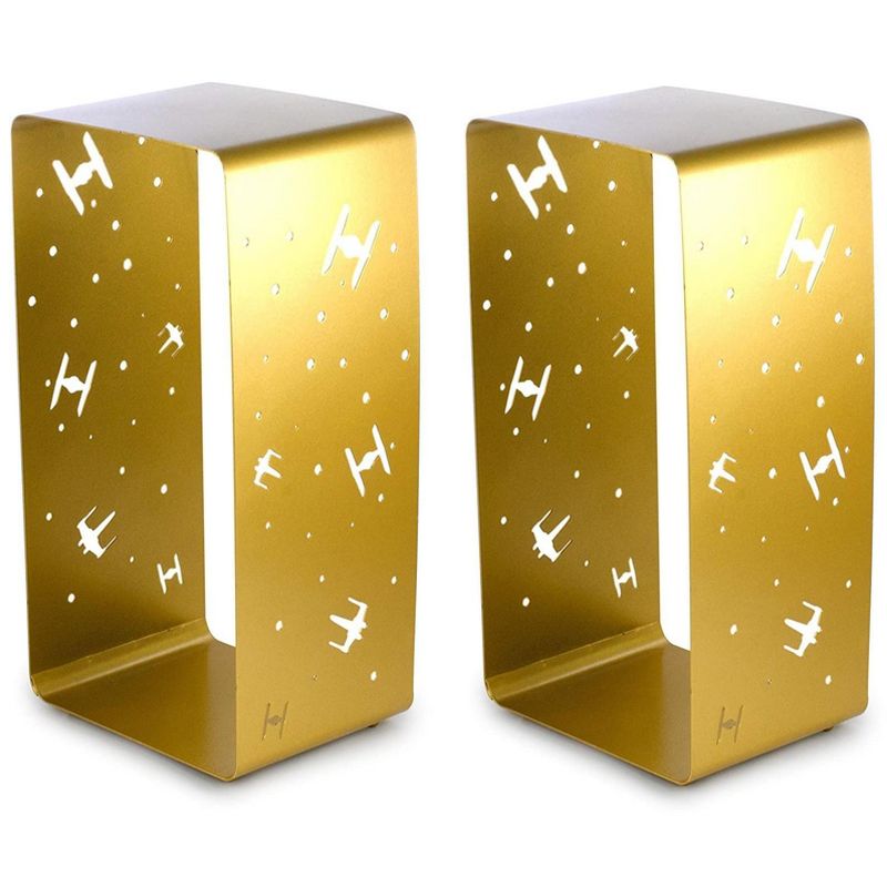 Seven20 Star Wars Gold Stamped Lantern | X-Wing & TIE Fighters | 11.5 Inches | Set of 2, 1 of 2