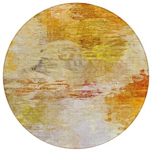 Orange Copper And Terra Cotta Abstract Washable Indoor Outdoor Area Rug - 1 of 4